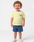 Lime Stripe 'Little Moments' Tee & Navy Shorts Set  ( 6 months-3 years)