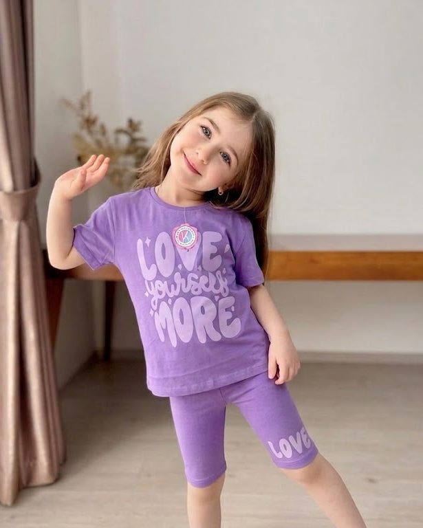 Purple  Girl Short Set (6-7 years)