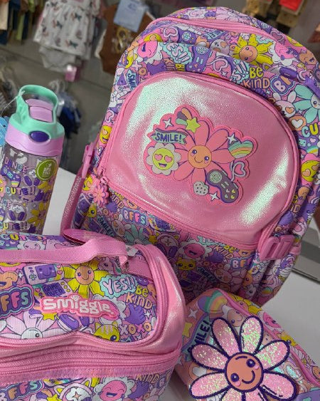 Smiggle Happy Flowers 3-Piece School Bag Set | G1-G4 | 42cm