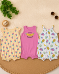Fruits  Print 3-Piece Romper  Set (12 and 18 months)