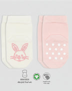 Bistyle Organic 2-Pairs Combed Non-slip Socks (0-36 m) Pink