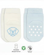 Bistyle Organic 2-Pairs Combed Non-slip Socks (0-36 m) Blue