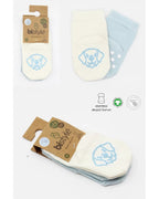 Bistyle Organic 2-Pairs Combed Non-slip Socks (0-36 m) Blue