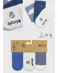 Bistyle Organic 3-Pairs Basic Socks (0-3 m) Blue