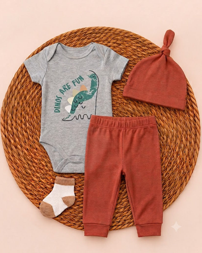 4-Piece Summer Set -Funny Dino (3 up to 9 months)