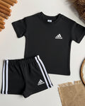 Unisex Adidas Basic Set-Black (6 months-3 years)