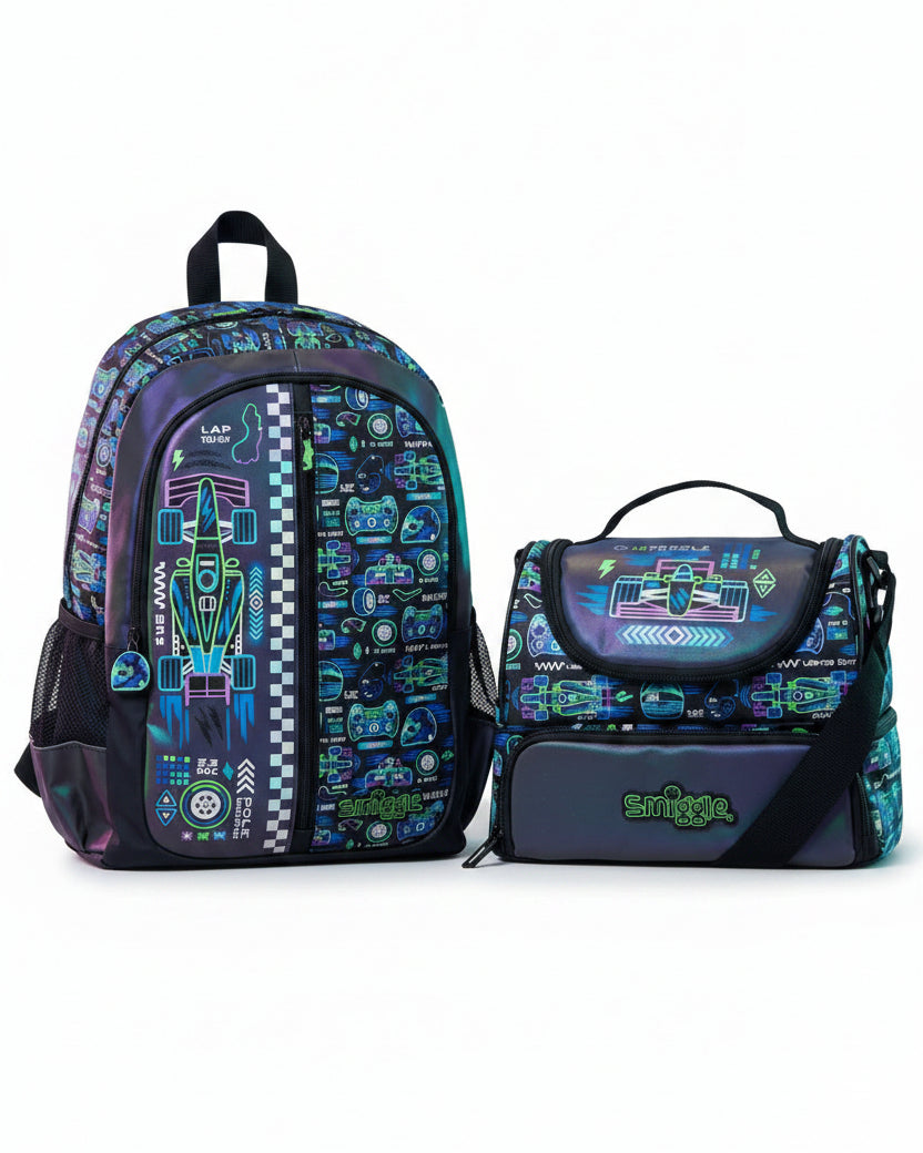 Smiggle Racing  2-Piece School Bag Set