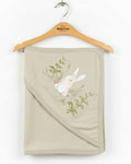 Rabbit Patterned Cotton Blanket-Green