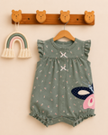 Butterfly Print One-Piece Cotton Romper