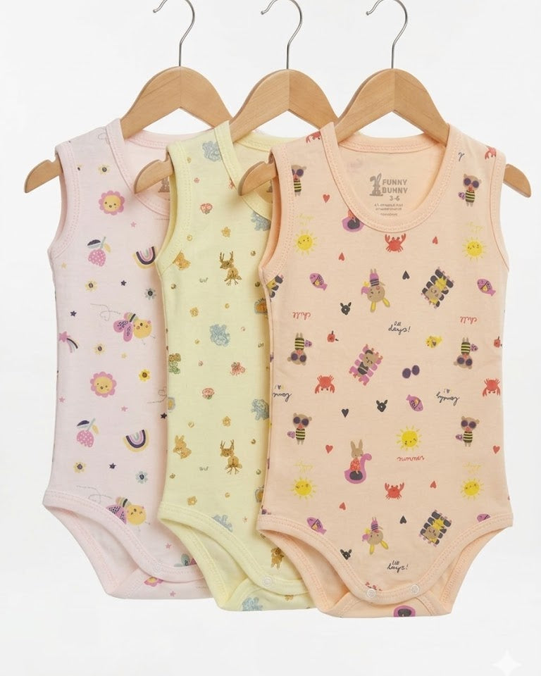 1-piece Colored Printed Cut Sleeve Bodysuit (3/6 and 6/12 months)