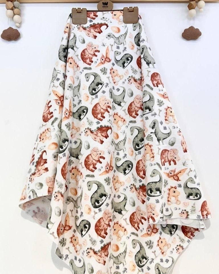 DINO Patterned Cotton Blanket