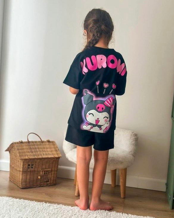 Kuromi Girl Short Set-Black (4-5 years)