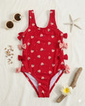 Baby And Toddler Girl One Piece Swimsuit-Red (12 months-4 years)