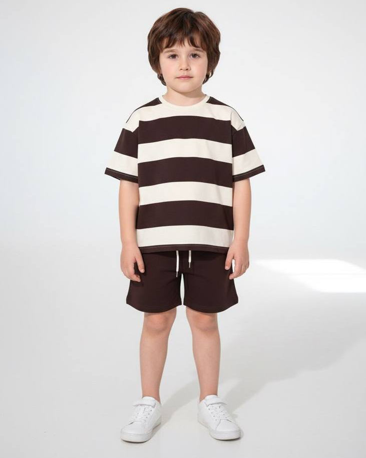 Striped Pattern Short Set -Available In 3 Colors (3-10 years)