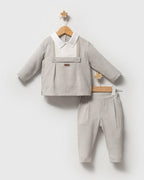 Baby Boy 2-Piece Grey Stylish  Set (Shirt Collar & Trousers)