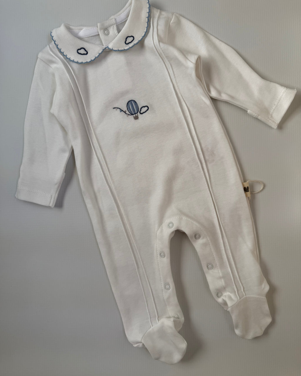 White Cotton Overall With Balloon Print