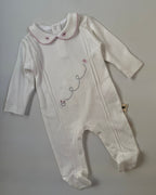 White Cotton Overall With Butterfly Print