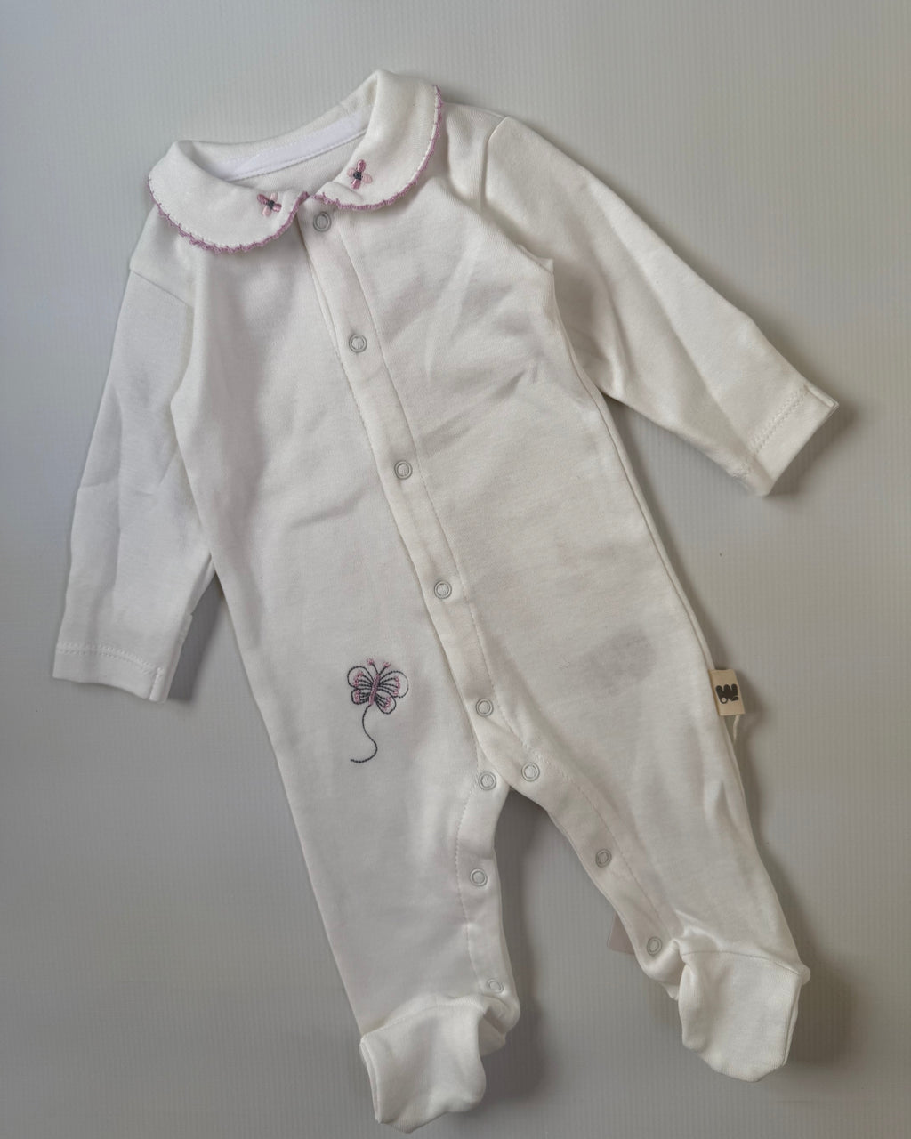 White Floral Cotton Overall