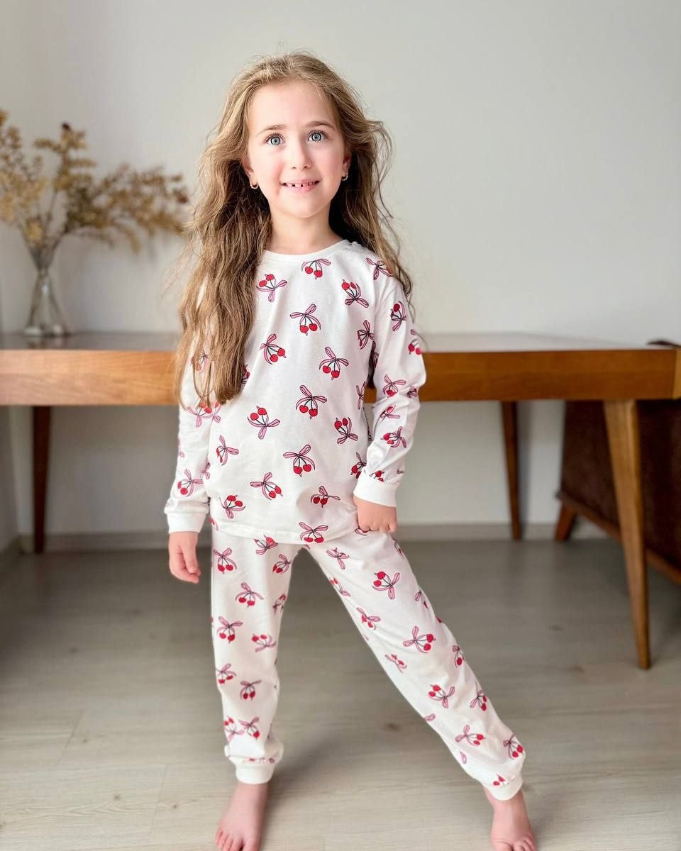 Cherry Patterned Cotton Pyjama Set