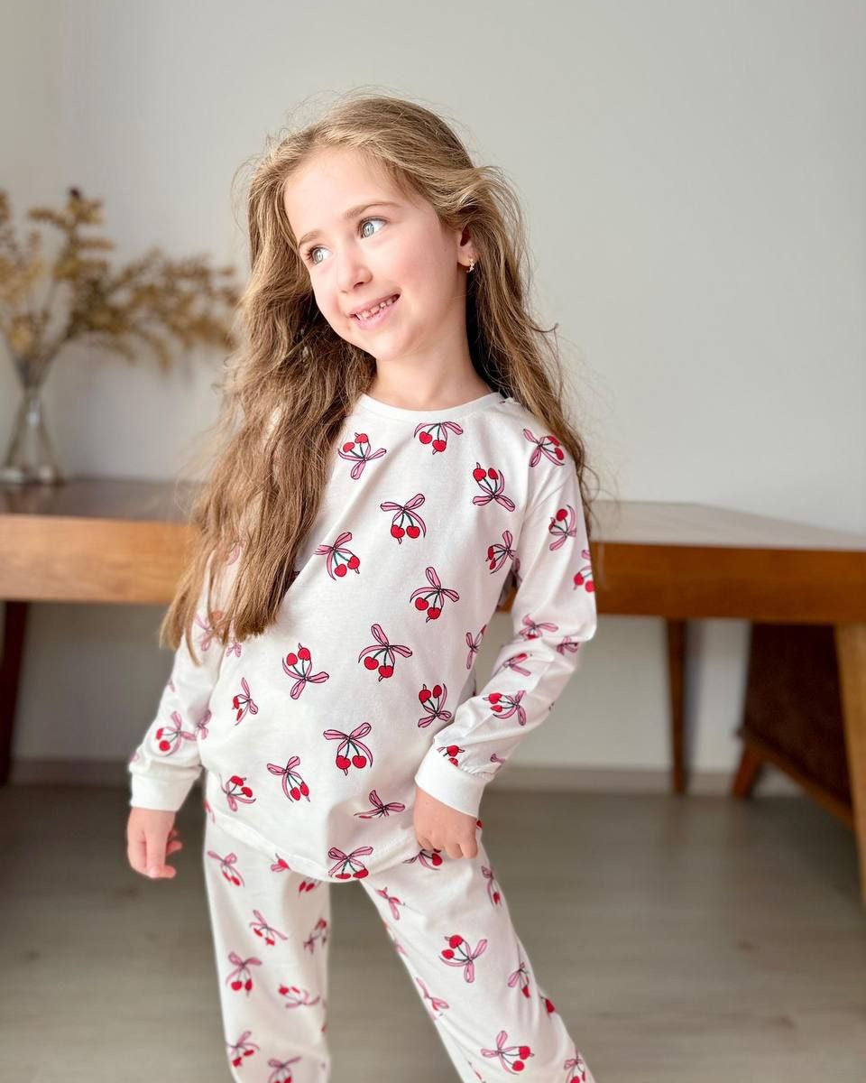 Cherry Patterned Cotton Pyjama Set