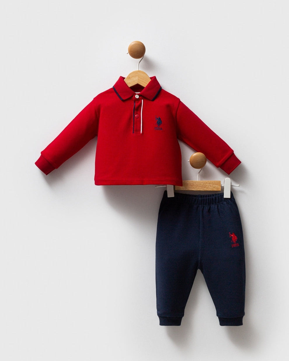 U.S. Polo Assn Red And Navy Cotton Set