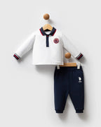 U.S. Polo Assn White and Navy Cotton set