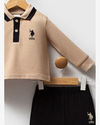 U.S. Polo Assn Beige and Black Cotton set