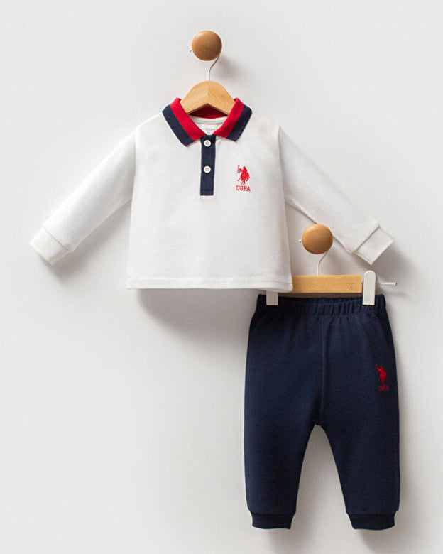 U.S. Polo Assn White and Navy Cotton set