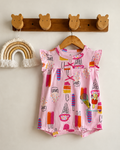 Ice Cream Print One-Piece Cotton Romper