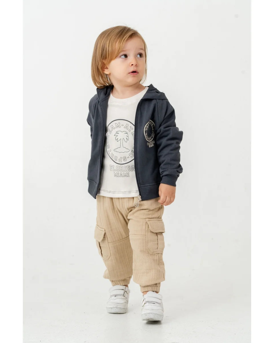 Little Explorer Hooded Jacket & Cargo Jogger Outfit