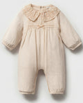Beige  Cotton Muslin Overall (0-9 months)