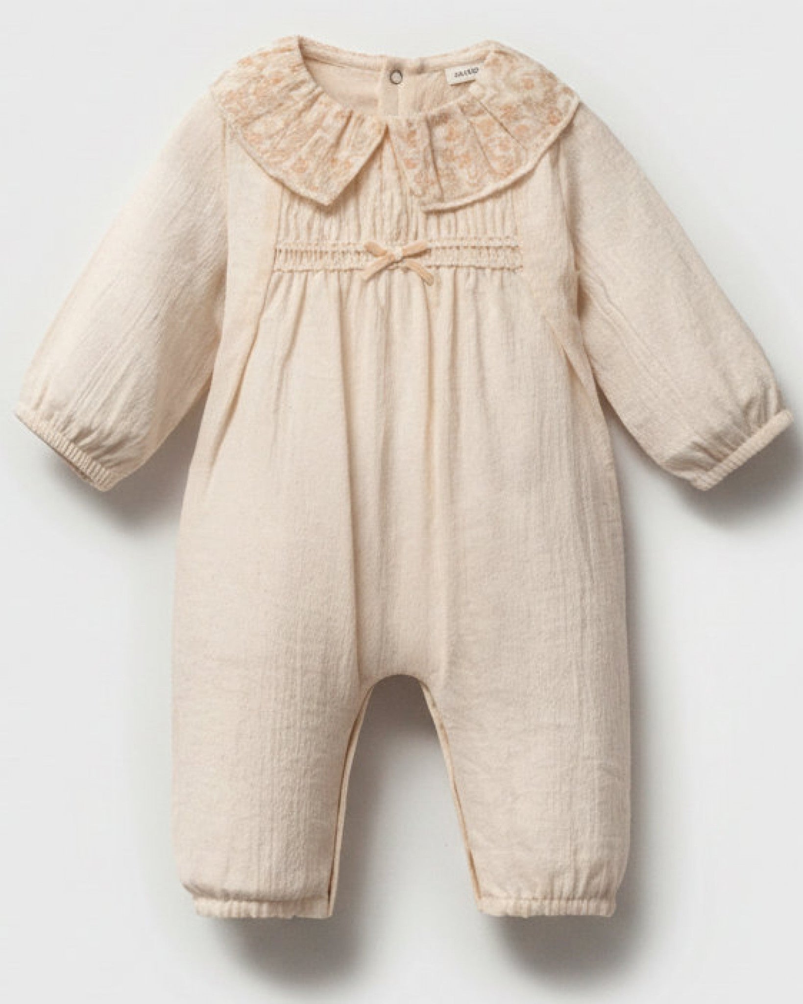 Beige  Cotton Muslin Overall (0-9 months)