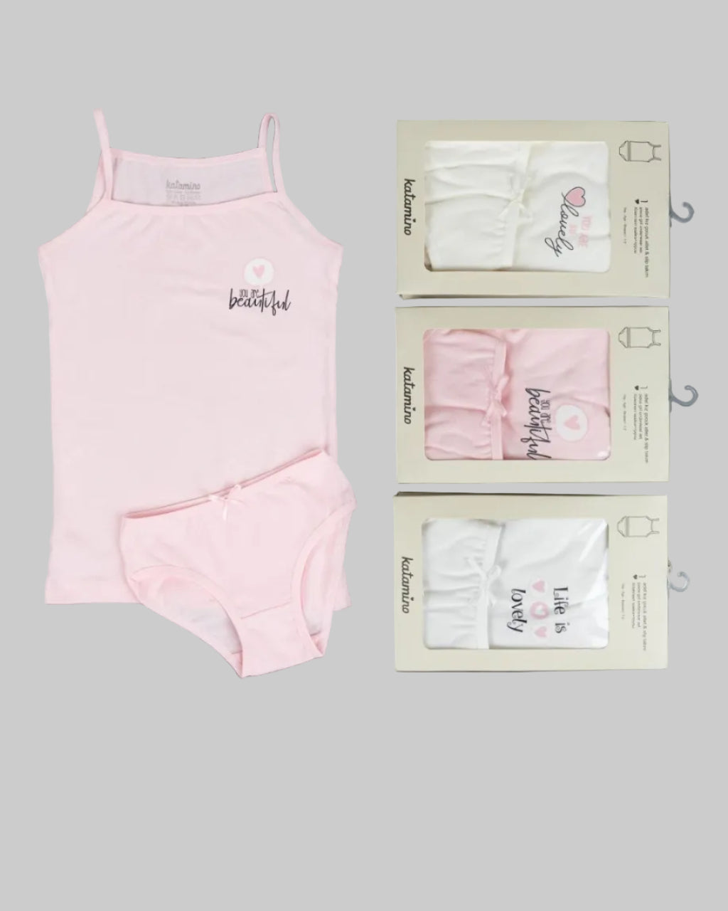 Set of Vest and Brief for girls- 3 colors (1-10 years)