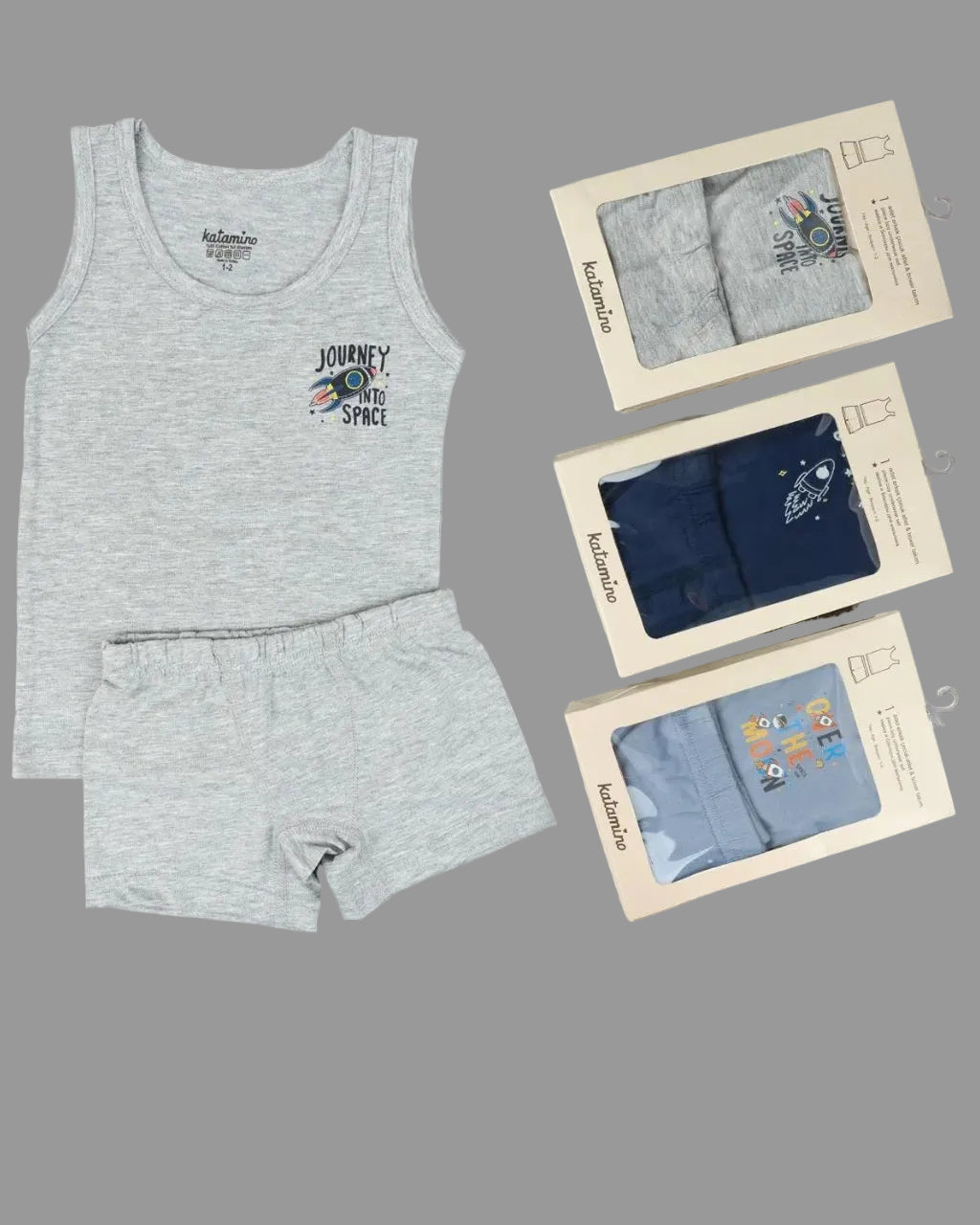 Set of Vest and Boxer for Boys- Rocket Print (1-8 years)