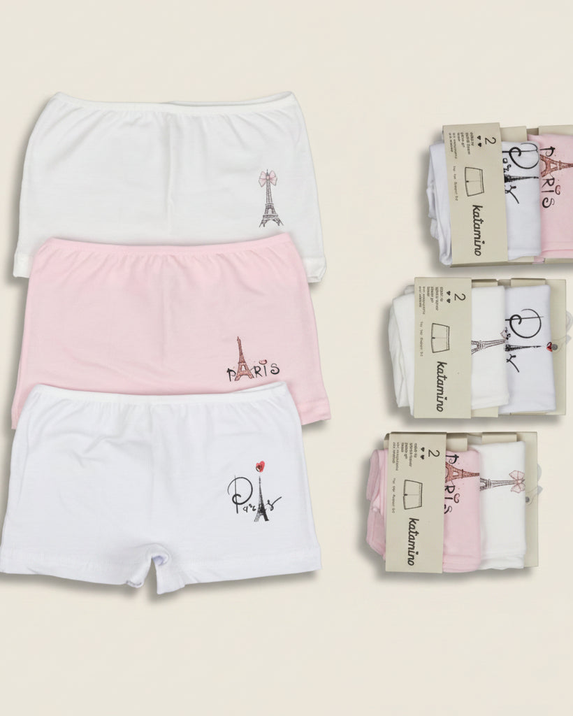 Set of 2 boxers for girls-paris (1-6 years)