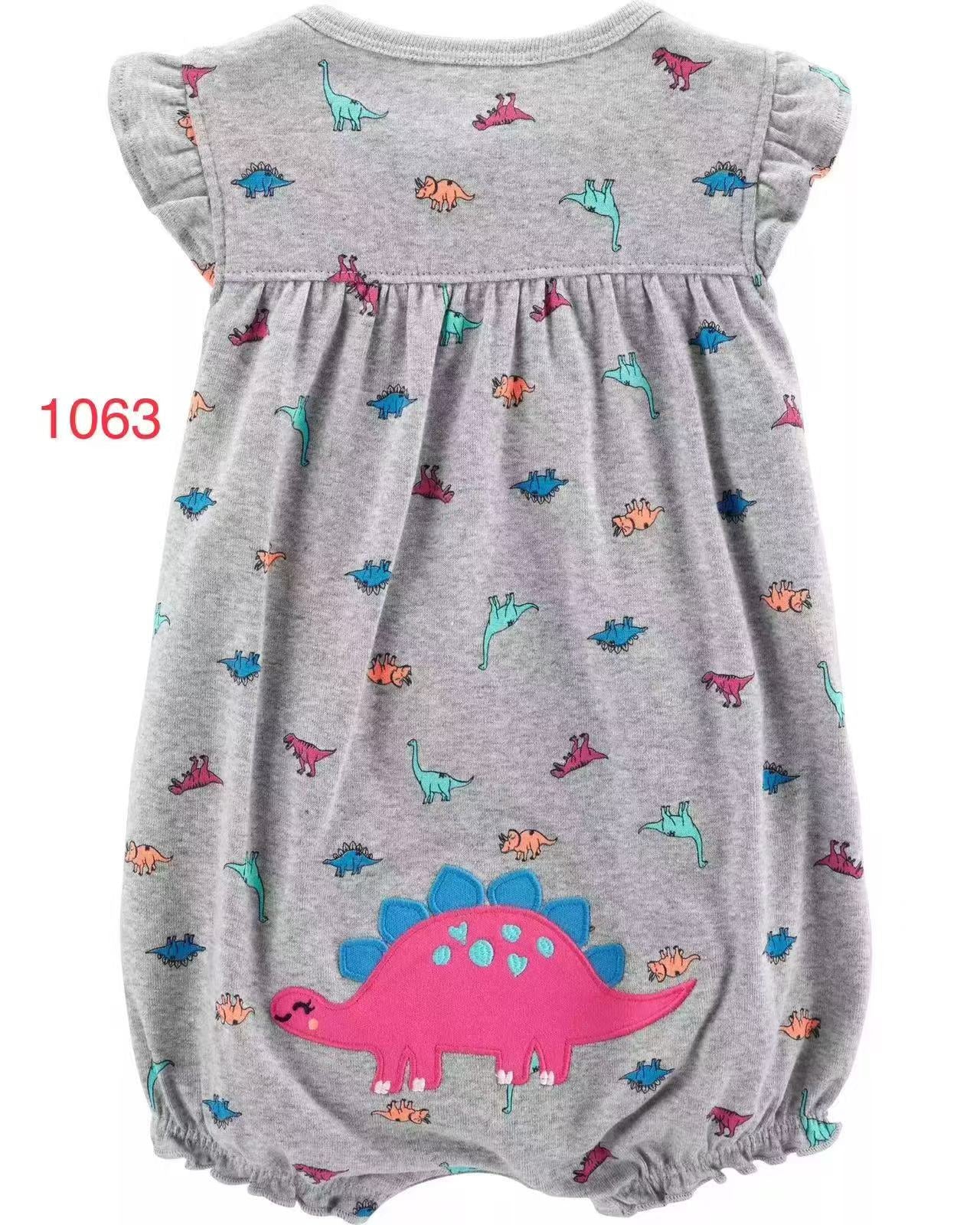 Baby Girl Dino Print Romper