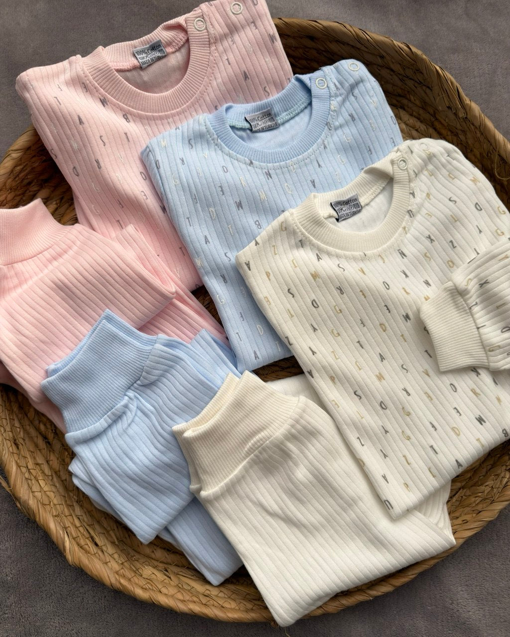 Alphabets Unisex Cotton Pyjama Sets (1-2-3 Years)