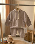 2-Piece Unisex Hooded Cotton Set-Grey (3 Months-5 Years)