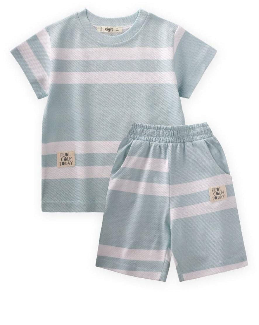 Striped Petek Boys Short Set (5-6 Years)