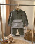 2-Piece Cotton Set-Grey and Green (6-24 months)