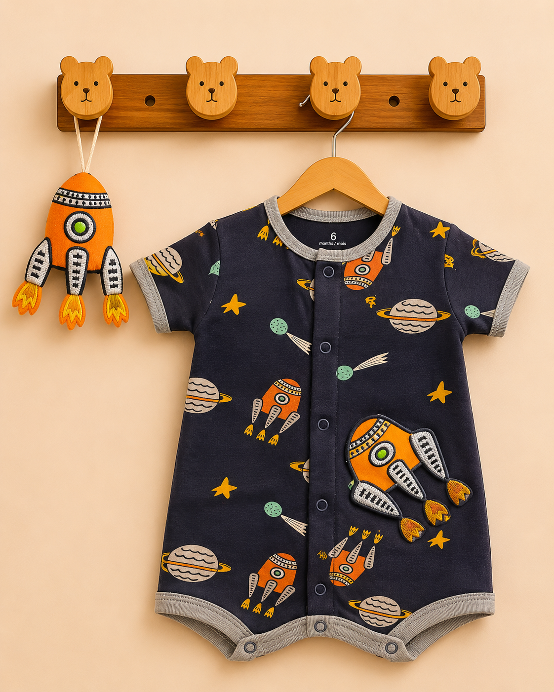 Space  One-Piece Cotton Romper