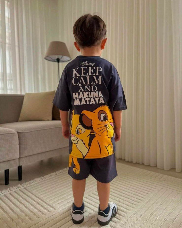 Calm Lion King  Cotton Short Set (9-10 years)