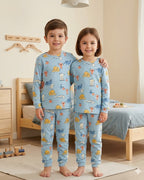 Unisex Light Blue Koala and Animals Cotton Pyjama Set (2-8 Years)