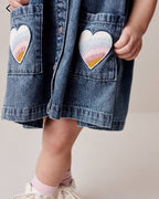 Girls Denim Heart Pocket Dress (2-7 years)