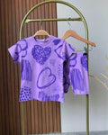 Purple Heart  Girl Short Set (5-6 years)