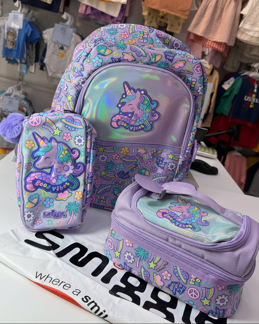 Smiggle Magical Unicorn 3-Piece School Bag Set | G1-G4 | 42cm