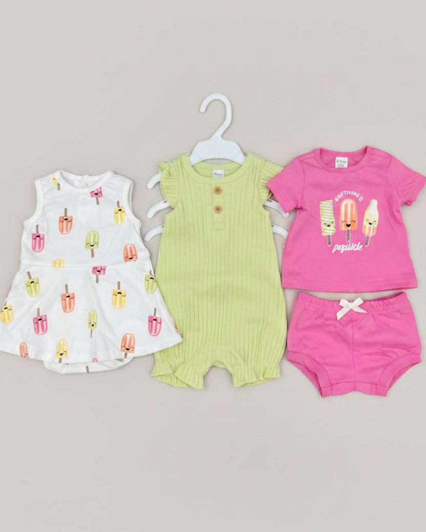4-Piece Popsicle Mix Girl Summer Set (3-18 months)