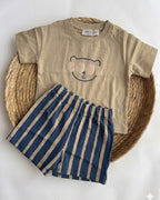 "Cool Bear" Retro Striped Shorts Set (6 months-3 years)