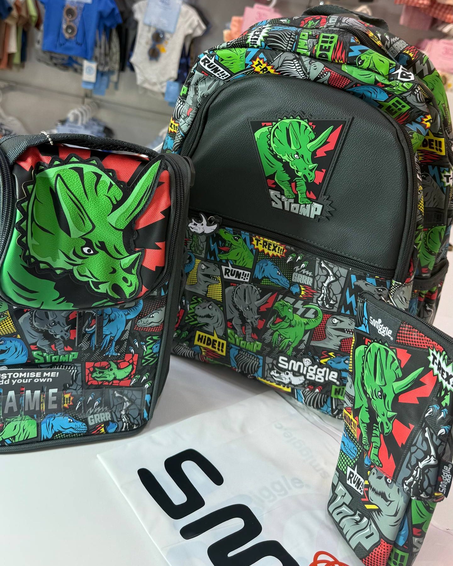 Smiggle Dino 3-Piece School Bag Set | G1-G4 | 42cm