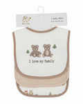 3-Pack Baby Cotton Bib Set – Soft & Absorbent -Bear Print